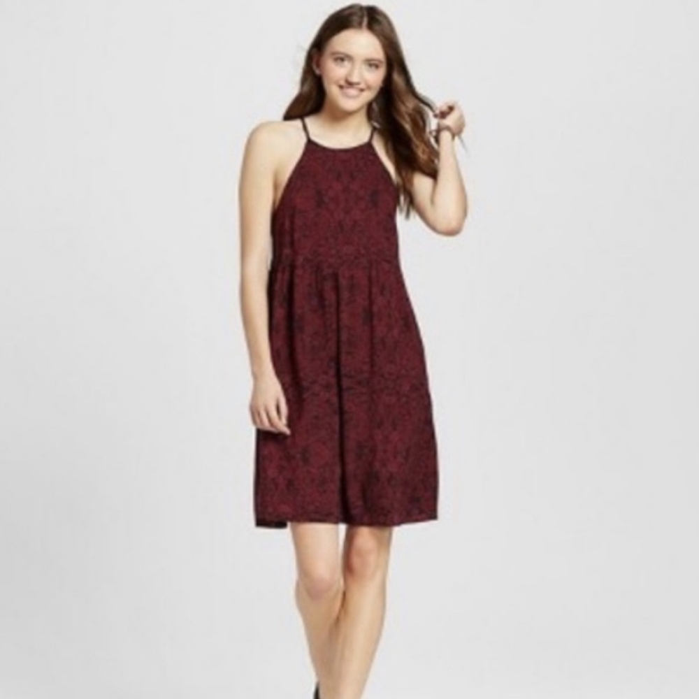 Mossimo by Target Maroon Paisley Dress